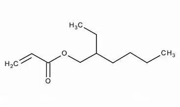 Structural formula of 2-ethylhexyl acrylate